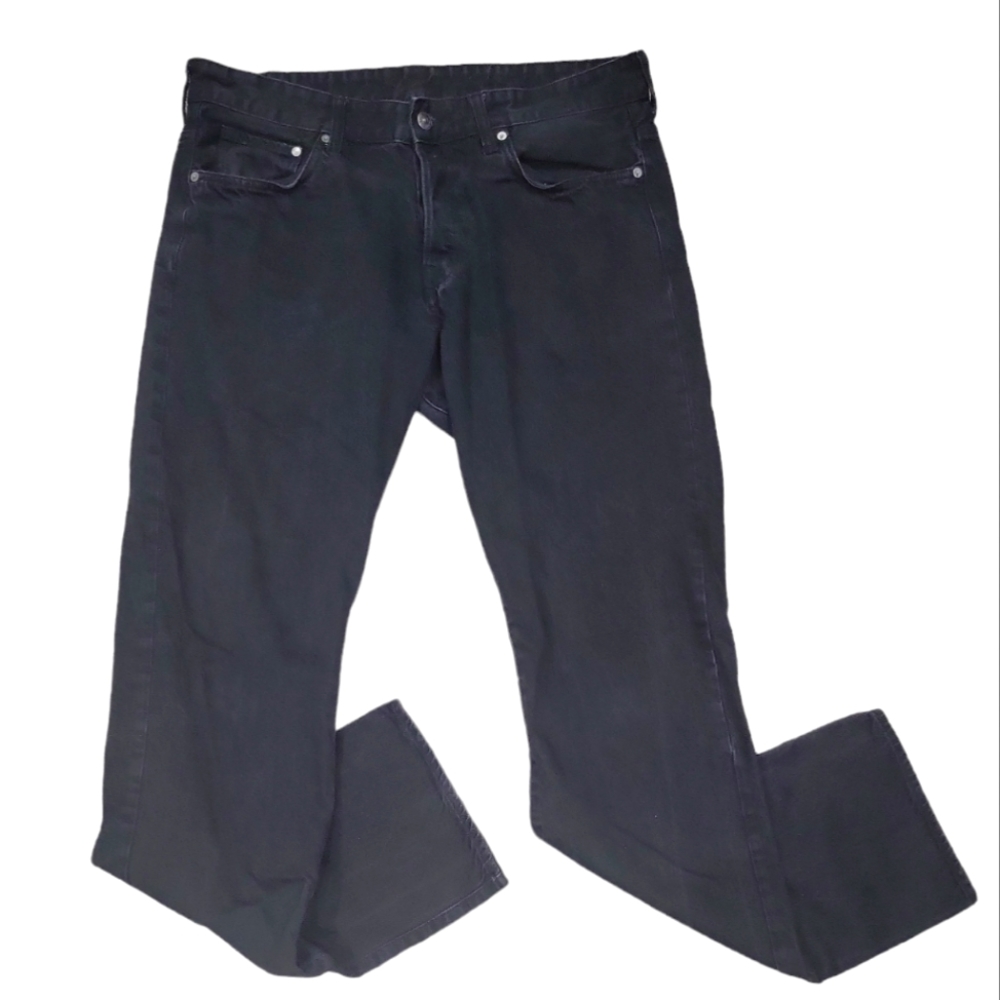 & Denim Men's Black Washed Denim Jeans Size 36